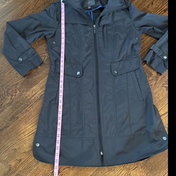 COLE HAAN BLACK LIGHTWEIGHT ALL WEATHER COAT W/HOOD - Picture 9 of 16
